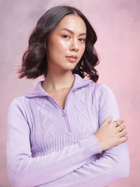 DressBerry Half Zipper A-Line Acrylic Winter Dress