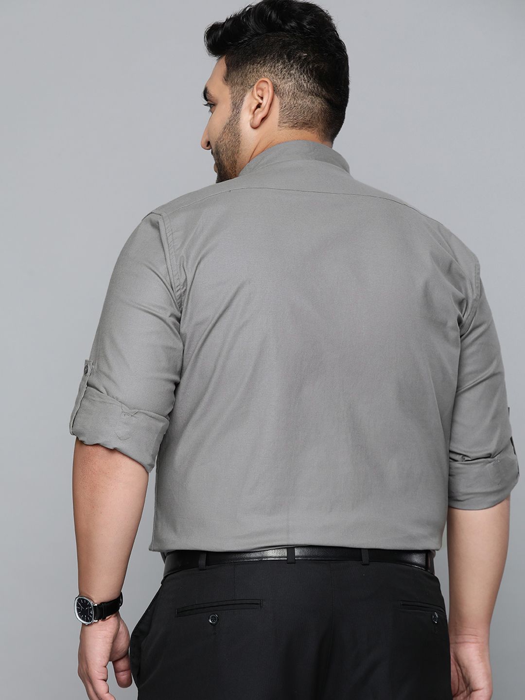 DENNISON Men Grey Smart Slim Fit Opaque Formal Shirt