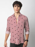 VASTRADO Men Classic Spread Collar Vertical Striped Slim Fit Casual Shirt