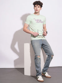 Being Human Men Typography Printed Round Neck Cotton Slim Fit T-shirt