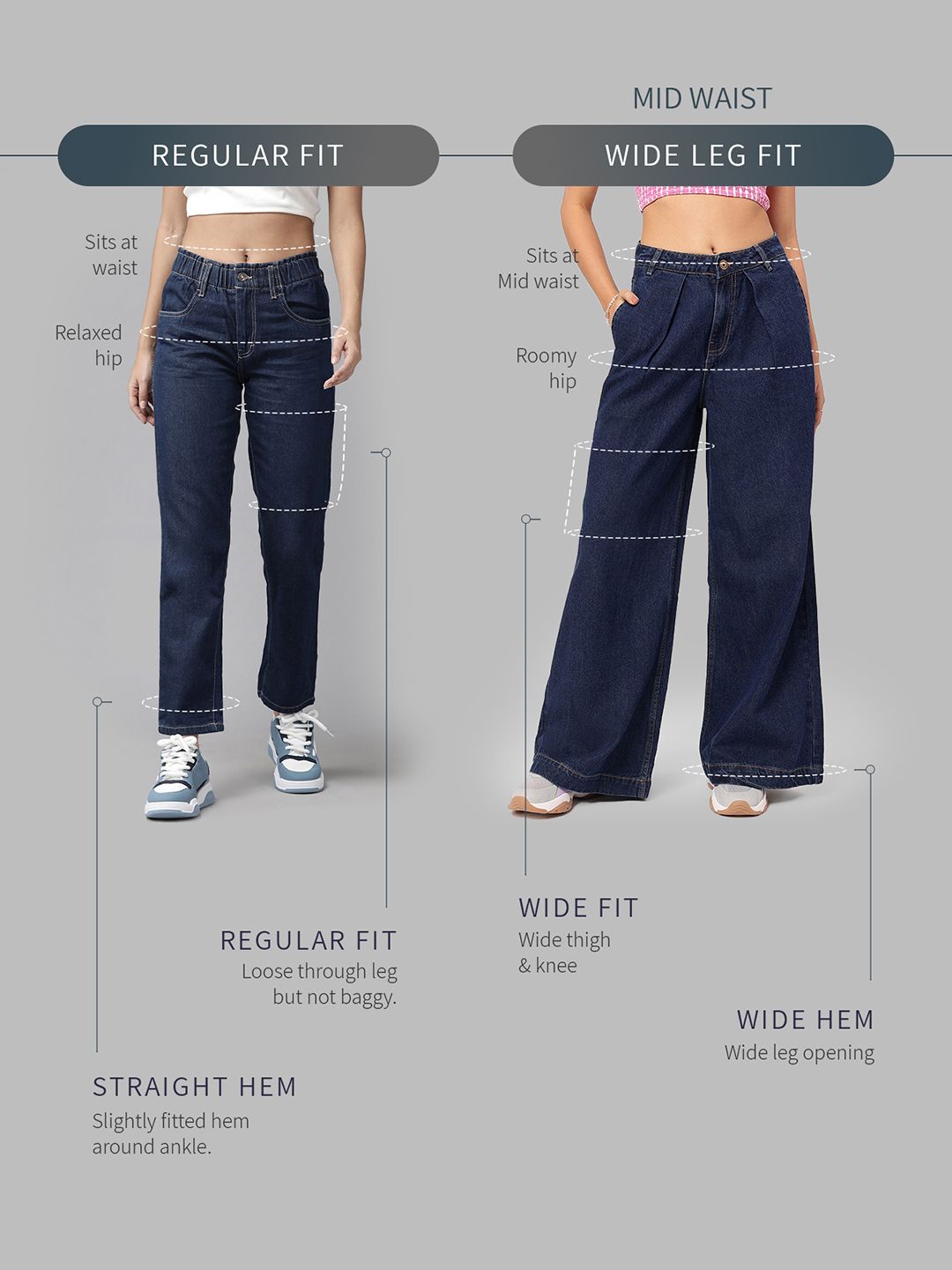 DressBerry Women Urban Uplift Wide Leg Jeans