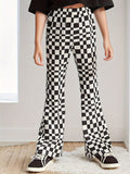 YK Girls Printed Smart Slim Fit Trousers