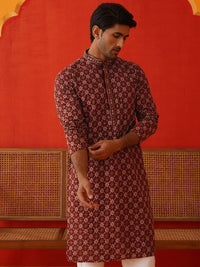 Jompers Men Geometric Embroidered Sequinned Kurta