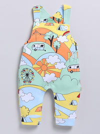 Moms Love Infant Boys Graphic Printed Cotton Dungaree & Sweatshirt