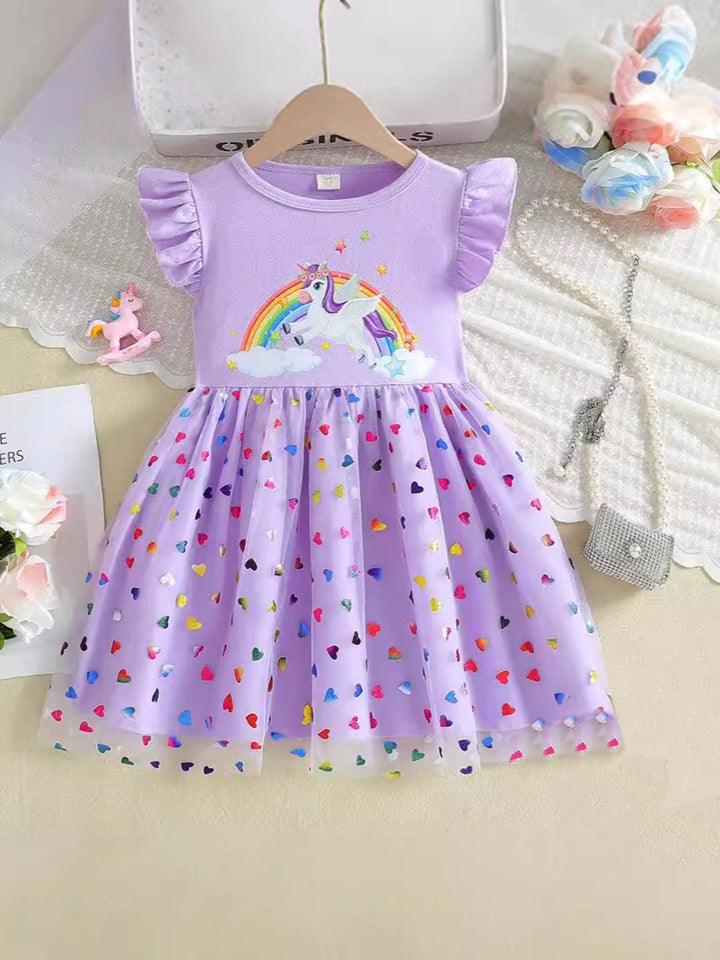 YK Polka Dot Print Fit & Flare Dress