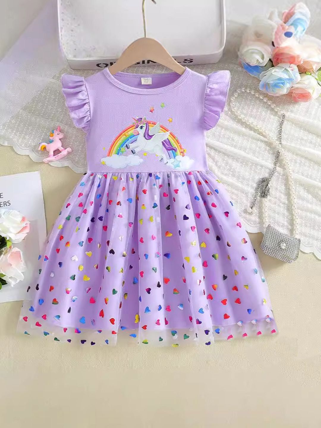 YK Polka Dot Print Fit & Flare Dress