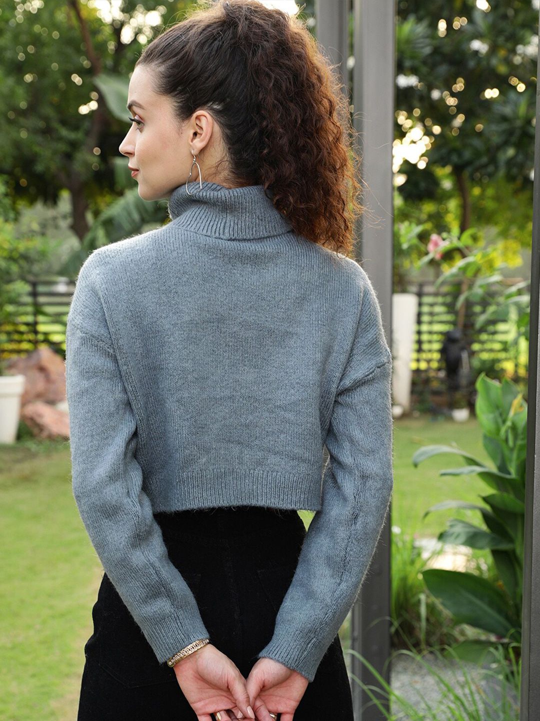 STREET 9 Women Grey Crop Pullover