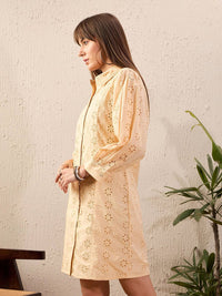 SASSAFRAS Schiffli Shirt Dress