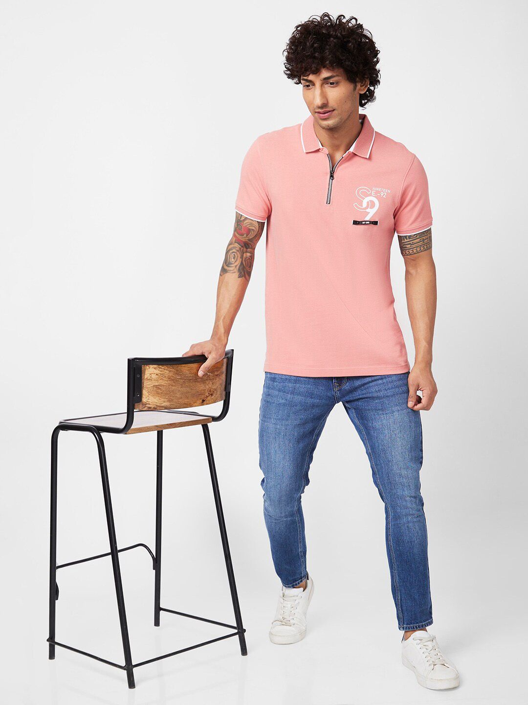 SPYKAR Polo Collar Slim Fit Cotton T-Shirt