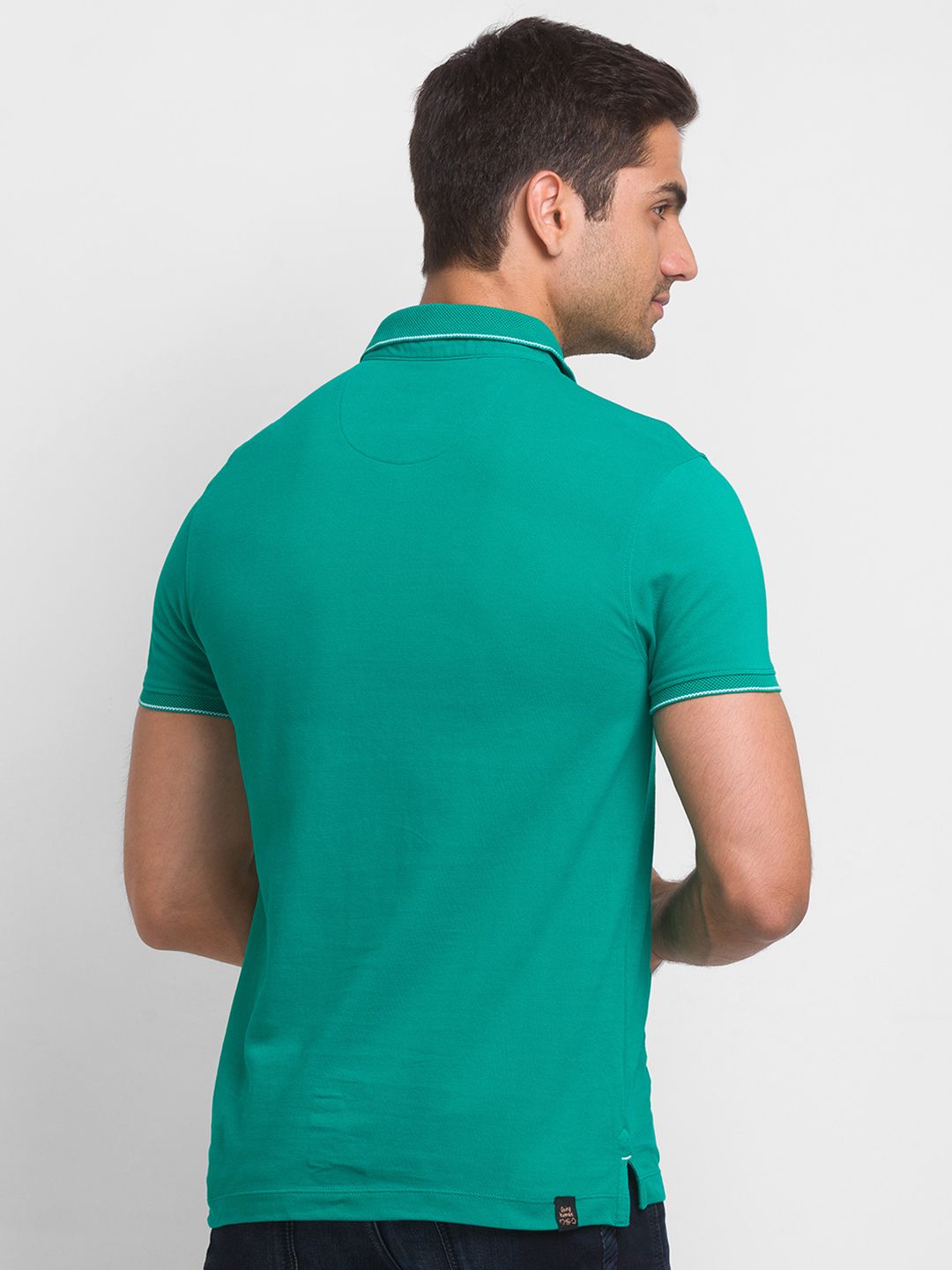Being Human Men Green Polo Collar Cotton T-shirt