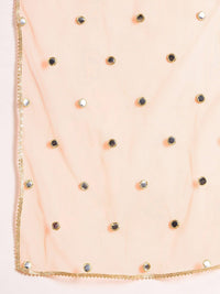 pspeaches Girls Checked V-Neck A-Line Kurta with Dhoti Pants & Dupatta