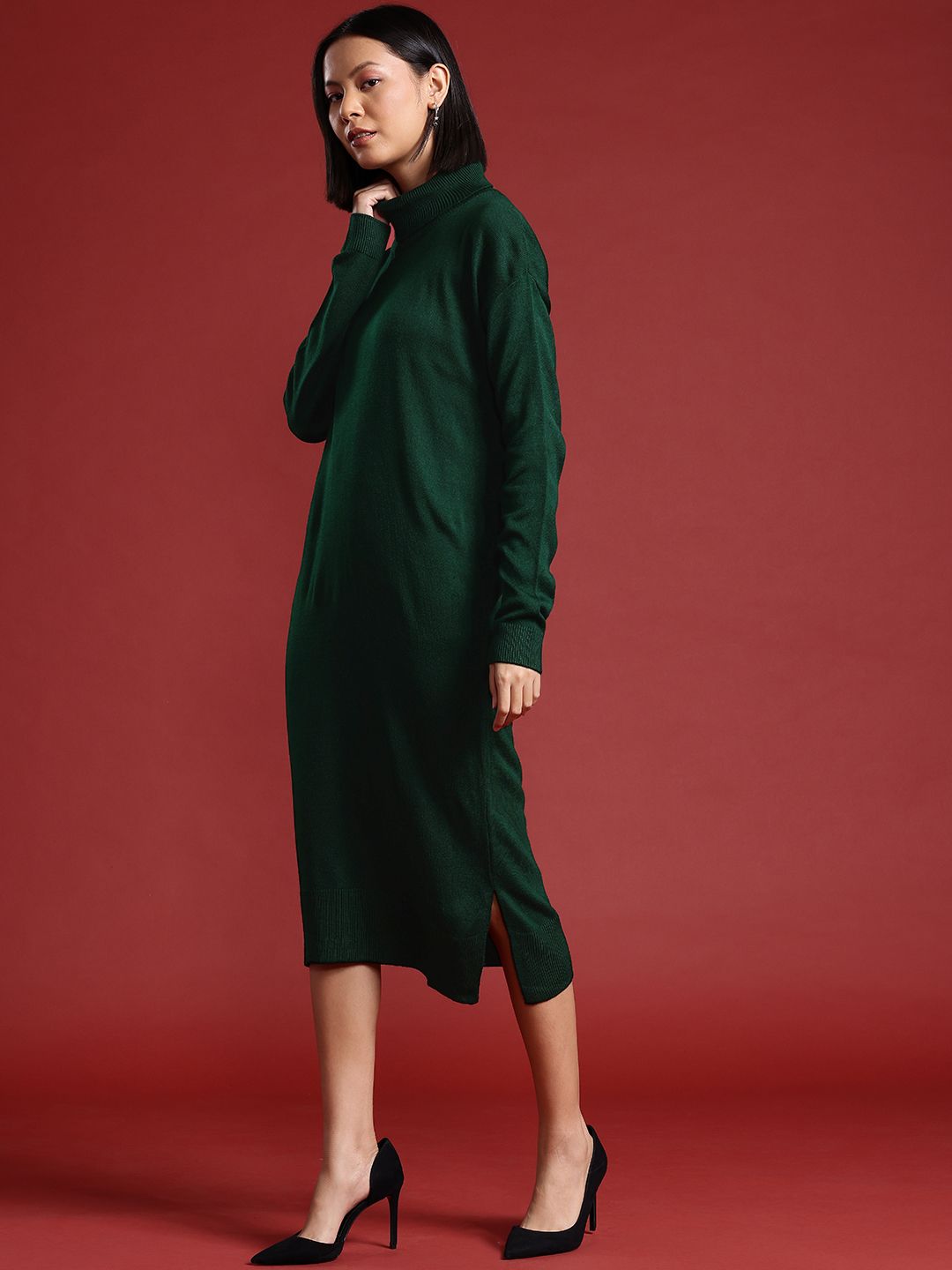 all about you Acrylic Sweater Midi Dress