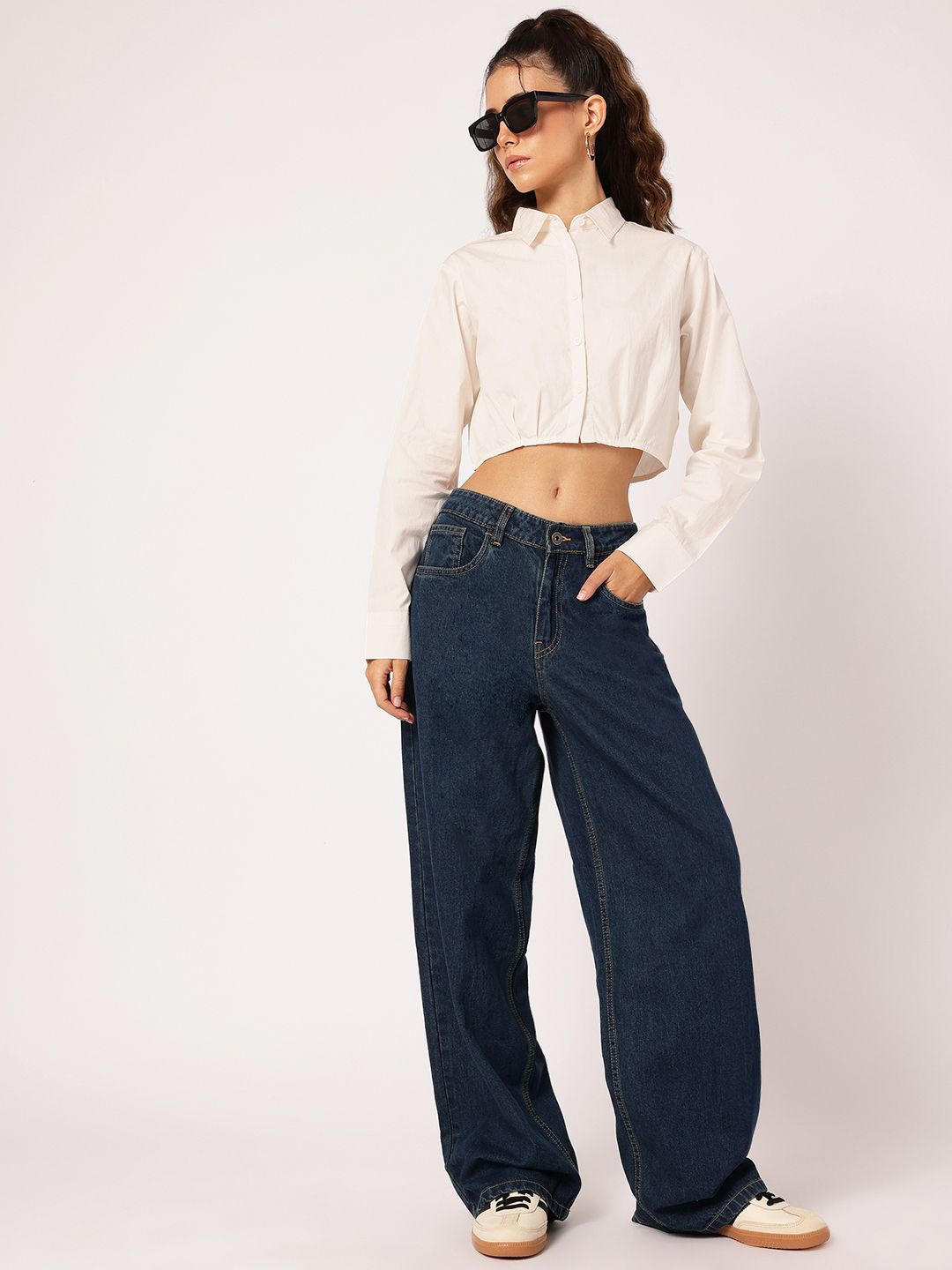 DressBerry Summer Essential Gathered Crop Shirt