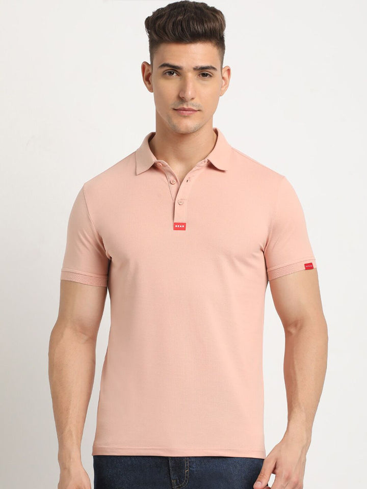 THE BEAR HOUSE Polo Collar Short Sleeves Slim Fit T-shirt
