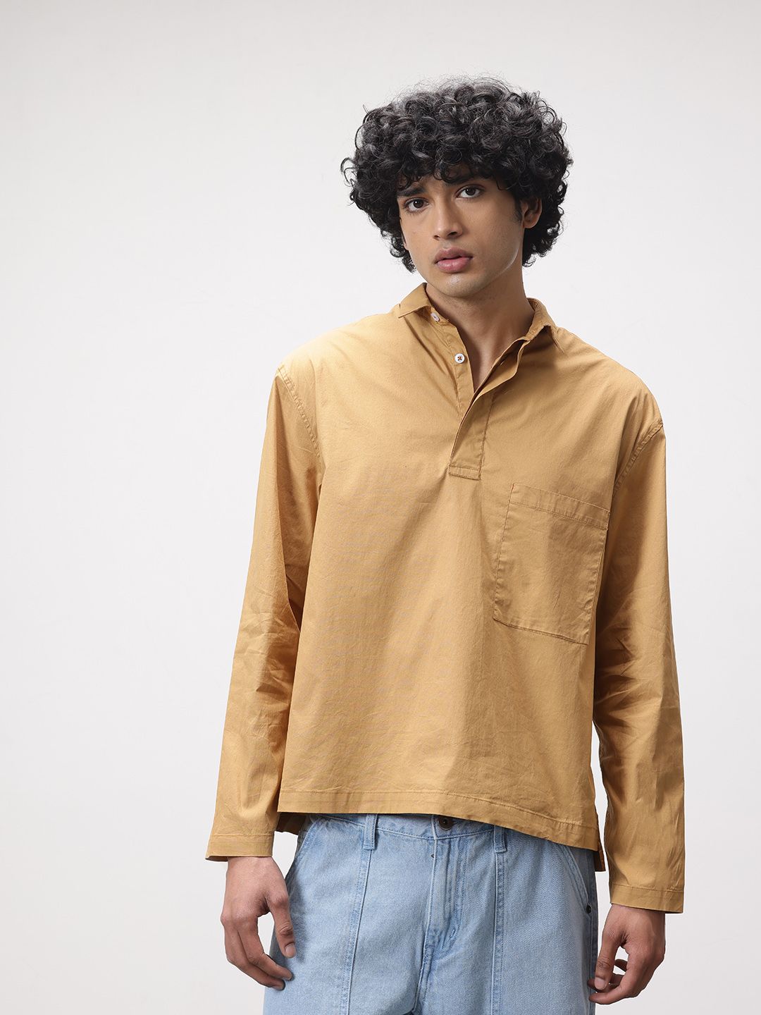 ether Pure Cotton Longline Casual Shirt