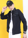 HIGHLANDER Men Navy Blue Denim Jacket