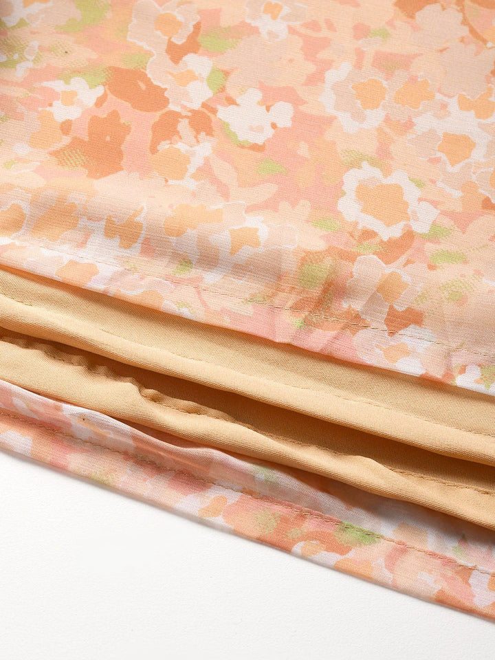 all about you Floral Print Puff Sleeve A-Line Midi Dress