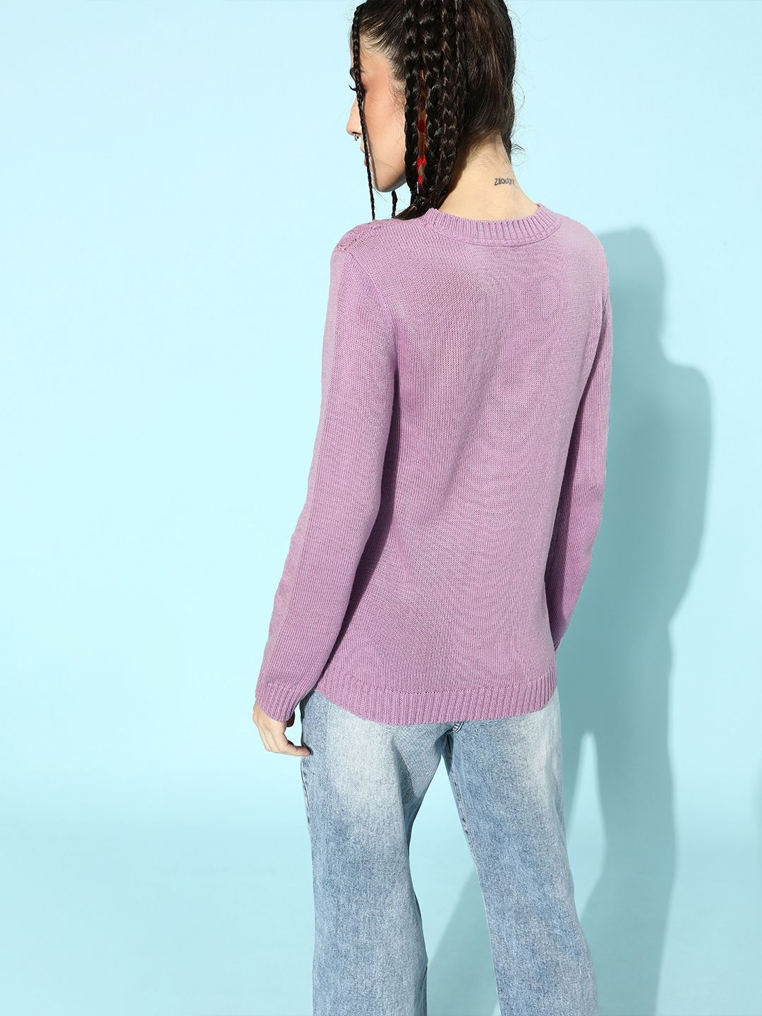 STREET 9 Women Lavender Acrylic Pullover