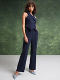 Tokyo Talkies Notched Lapel-Collar Waistcoat With Trousers