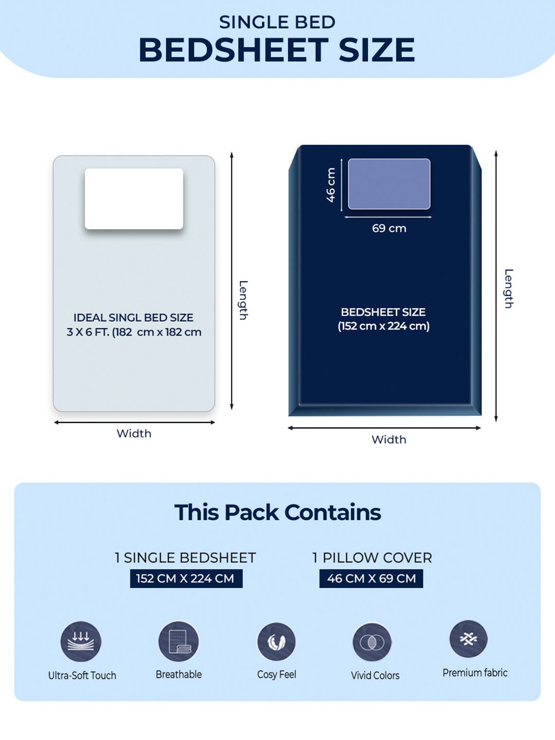 Monte Carlo Beige & White Floral Printed Cotton 104 TC Single Bedsheet Set2.24 m x 1.52 m