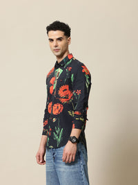 Mr Bowerbird Tailored Fit Floral Printed Pure Cotton Casual Shirt