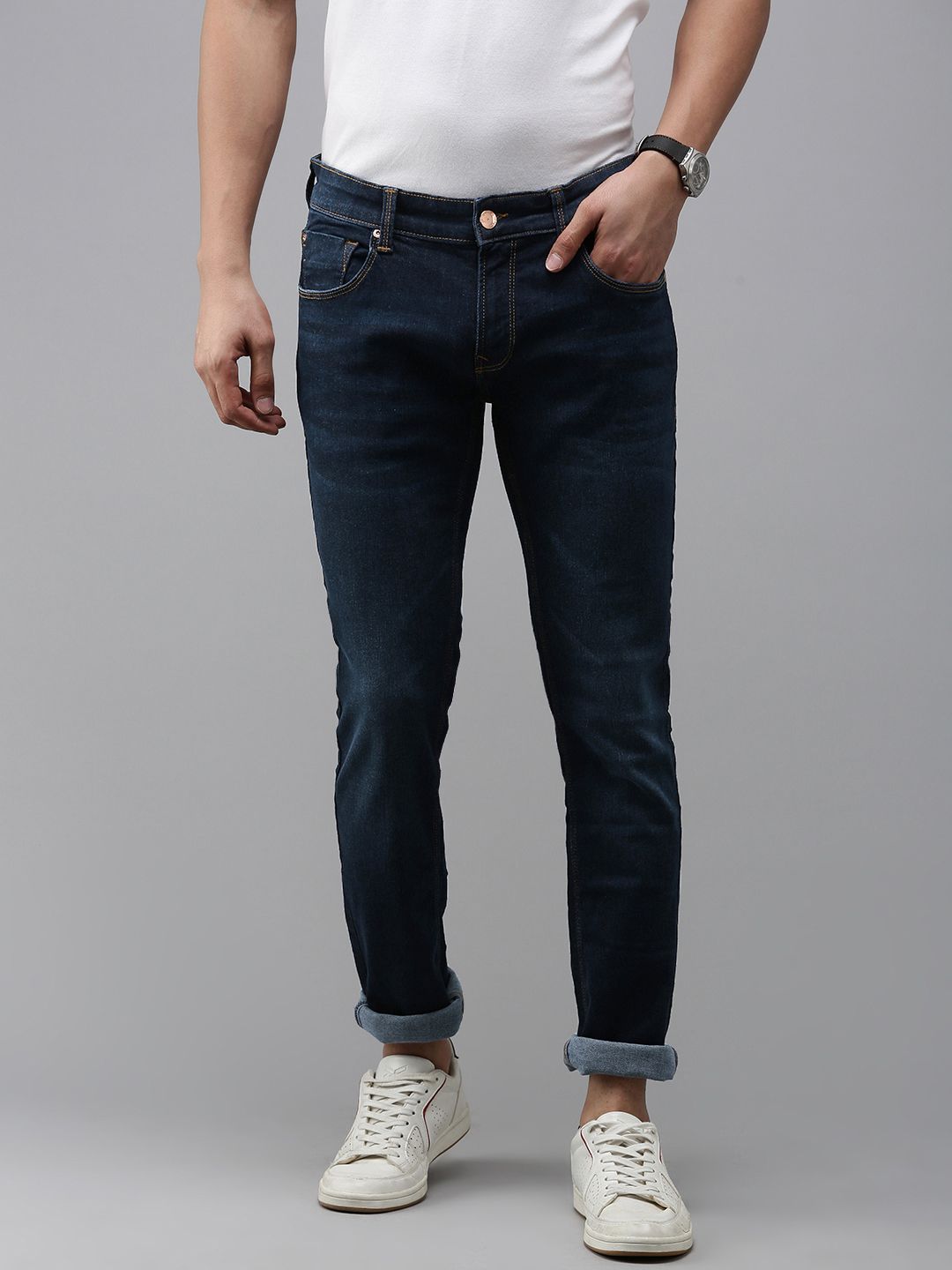 SPYKAR Men Skinny Slim Fit Low-Rise Light Fade Stretchable Jeans