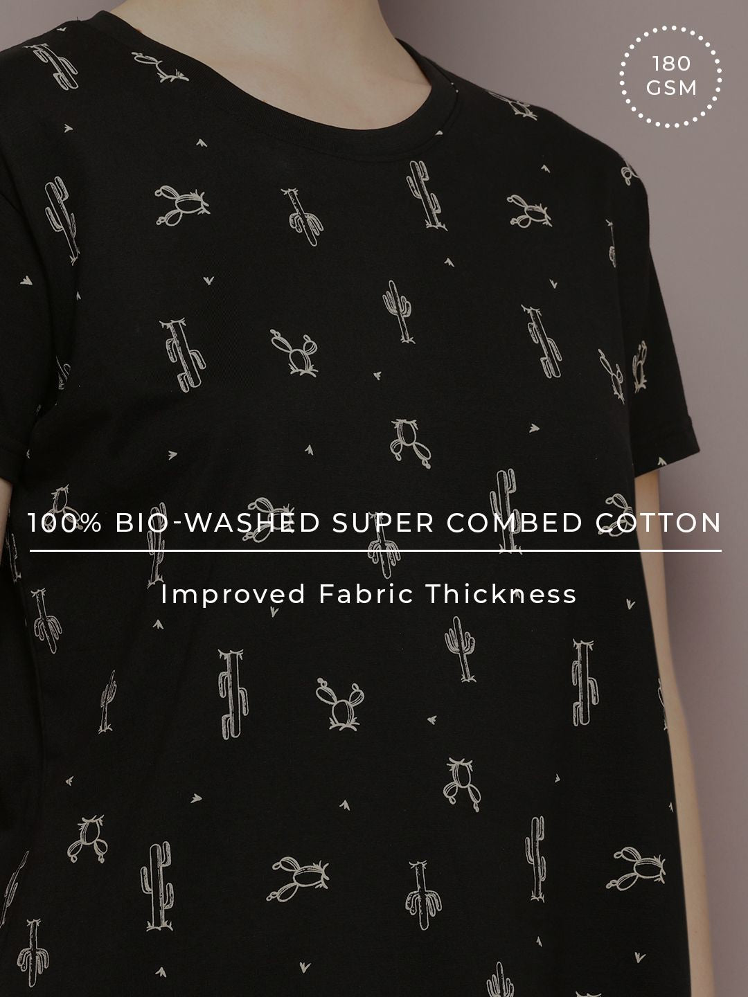 DILLINGER Floral Printed Boxy Pure Super Combed Cotton T-shirt