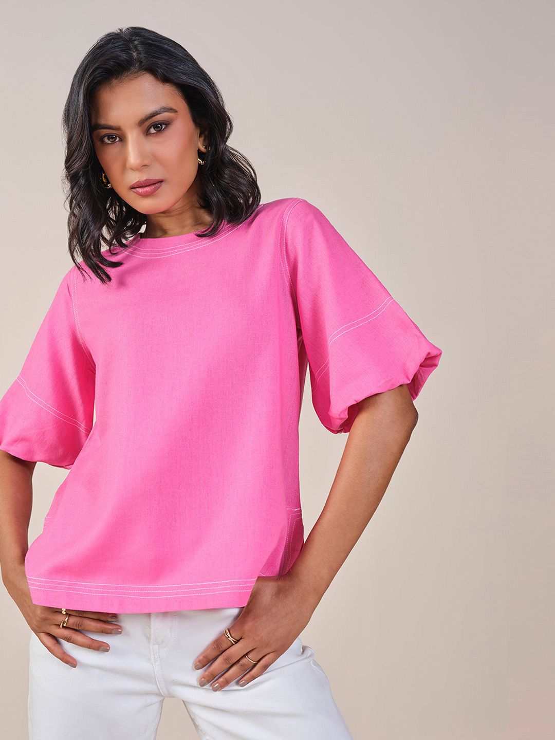 AND Round Neck Solid Top