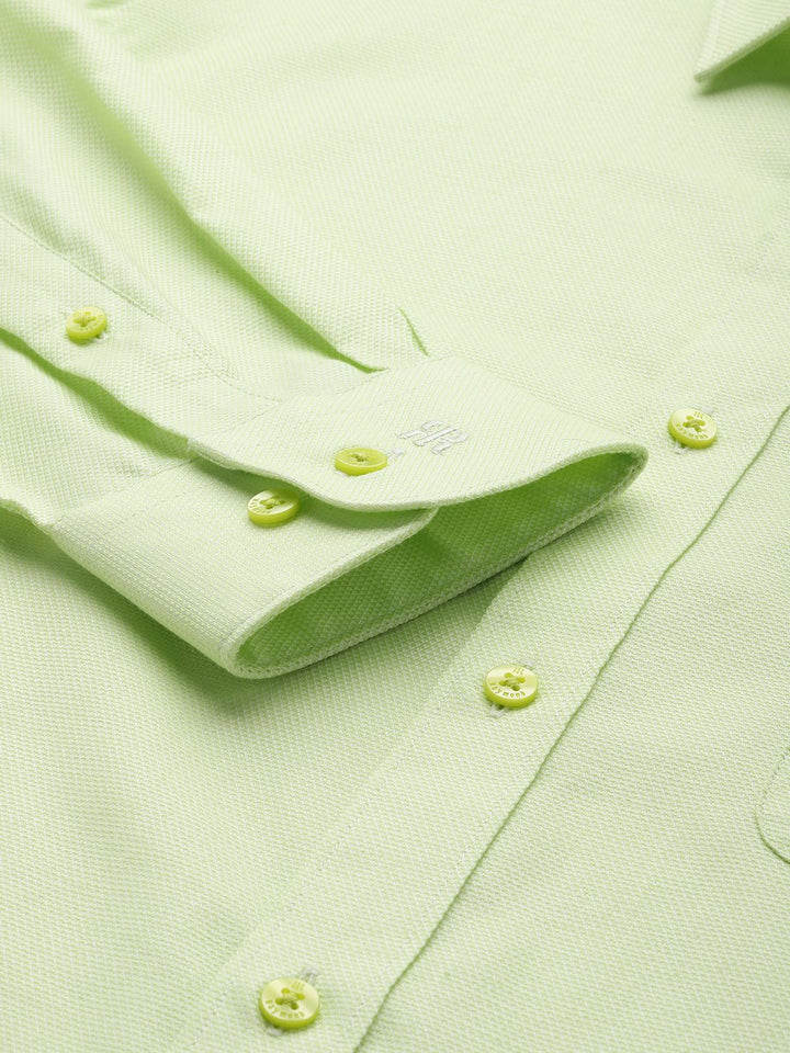 Raymond Slim Fit Geometric Self Design Pure Cotton Formal Shirt