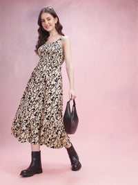 DressBerry Printed Fit & Flare Dress
