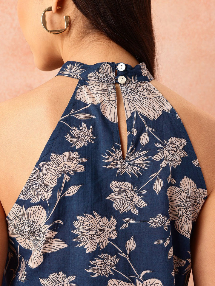 all about you Floral Print Halter Neck Cotton Top