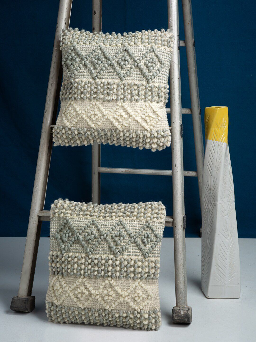 HOSTA HOMES Green Set of 2 Embroidered Square Cushion Covers