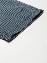 Being Human Men Cotton Linen Striped Chinos Trousers