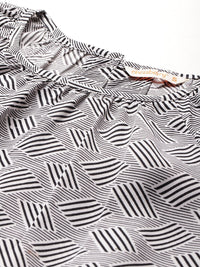 DressBerry Geometric Print Flared Sleeve Top