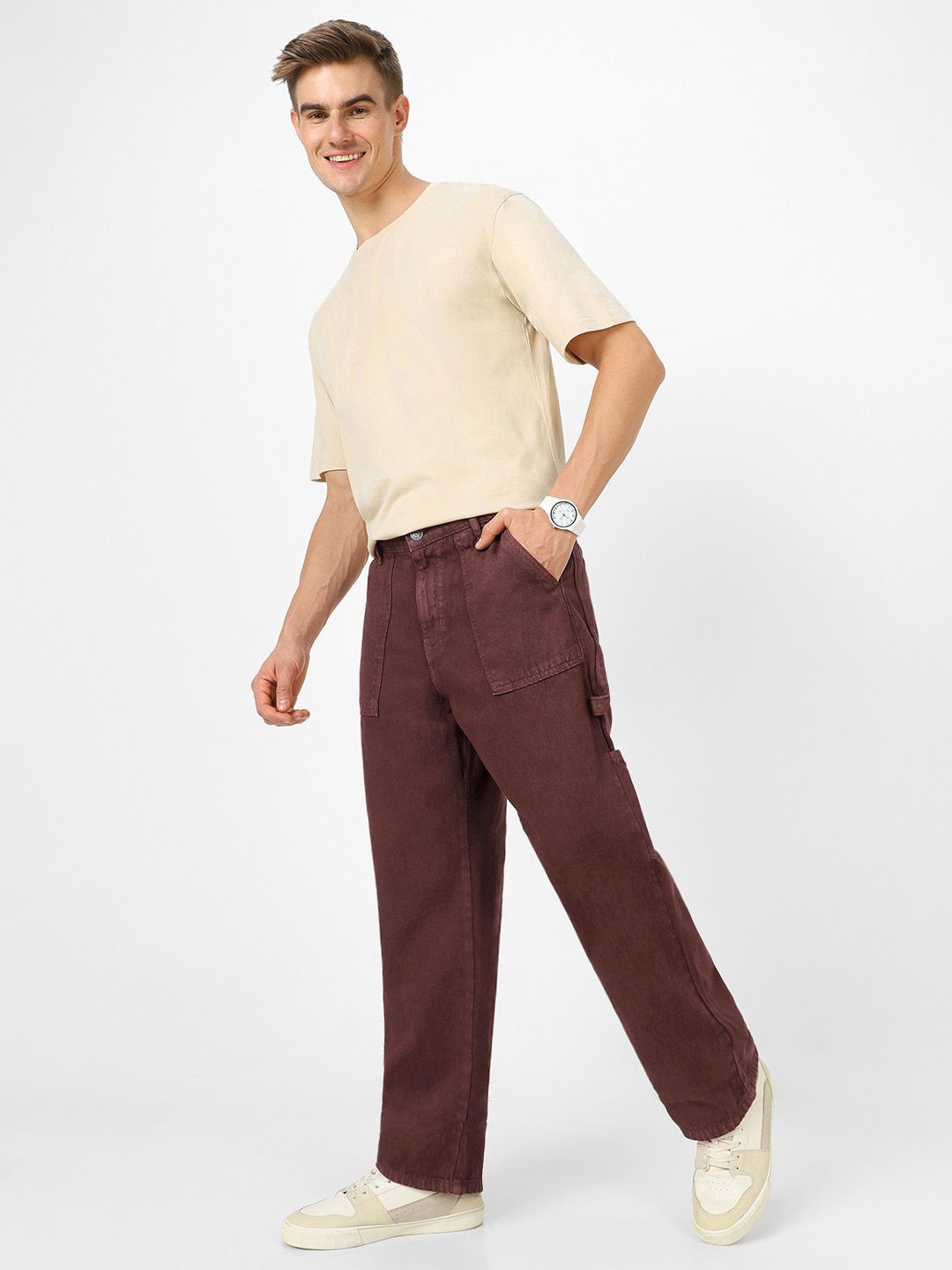 Urbano Fashion Men Loose Fit Carpenter Cargo Jeans