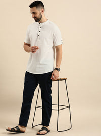 Anouk Men Solid Mandarin Collar Short Kurta