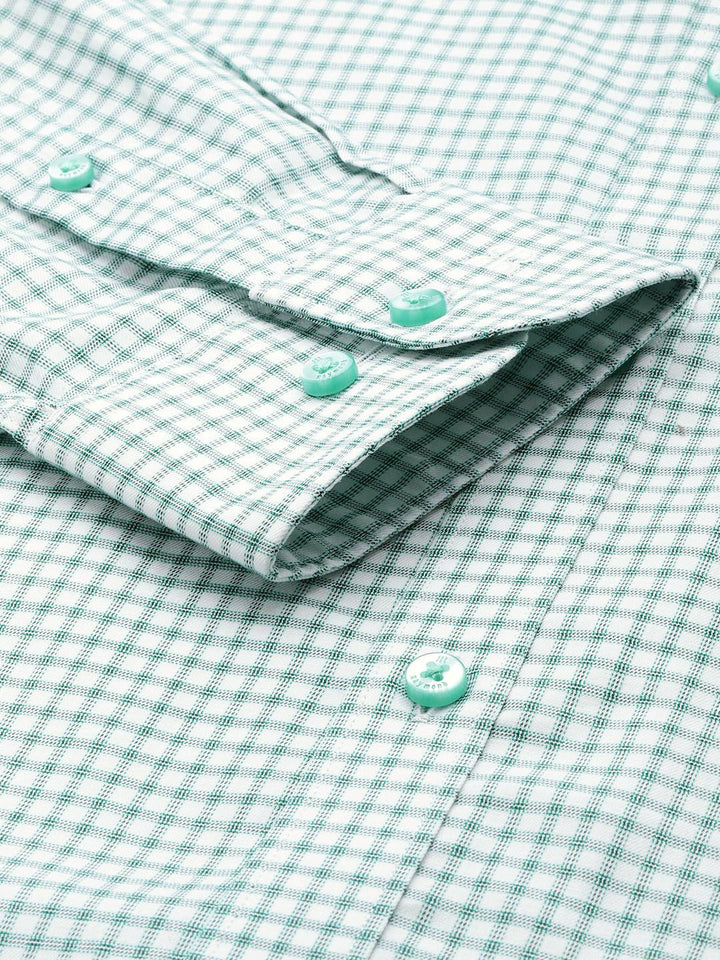 Raymond Men Slim Fit Micro Checks Pure Cotton Formal Shirt