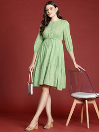 all about you Pure Cotton Schiffli A-Line Dress