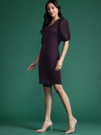 DressBerry Puff Sleeve Sheath Dress