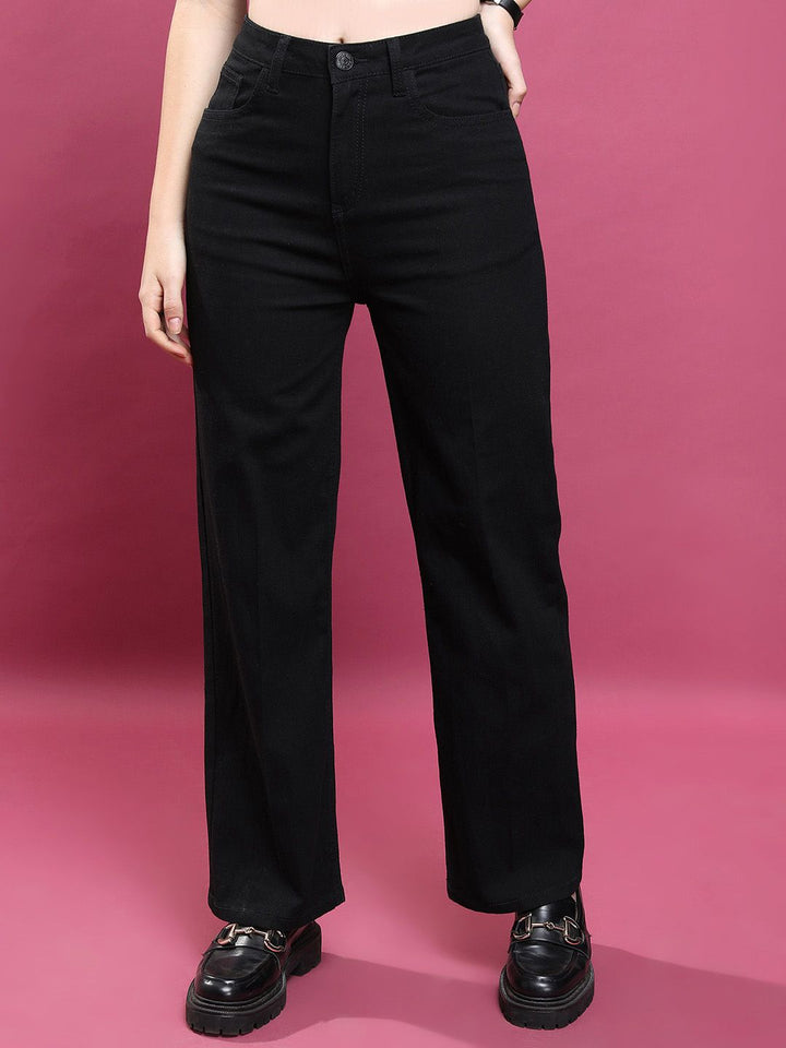 Basics By Tokyo Talkies Women Flared Clean Look Stretchable Jeans