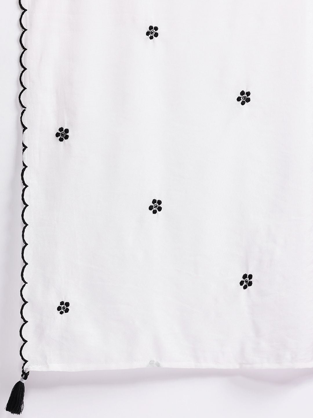 Indo Era Floral Embroidered Thread Work Kurta With Trousers & Dupatta