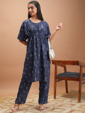 Vishudh Printed Round Neck Short Sleeves Tunic with Trousers