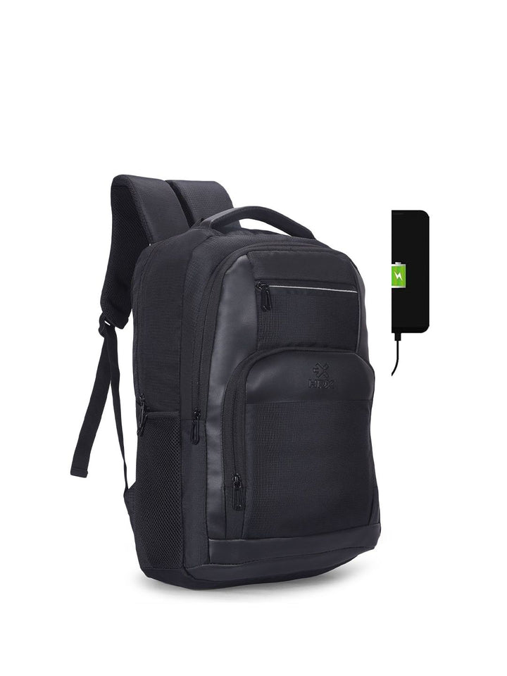 HRX by Hrithik Roshan Unisex Black Backpack with Rain Cover & Reflective Strip