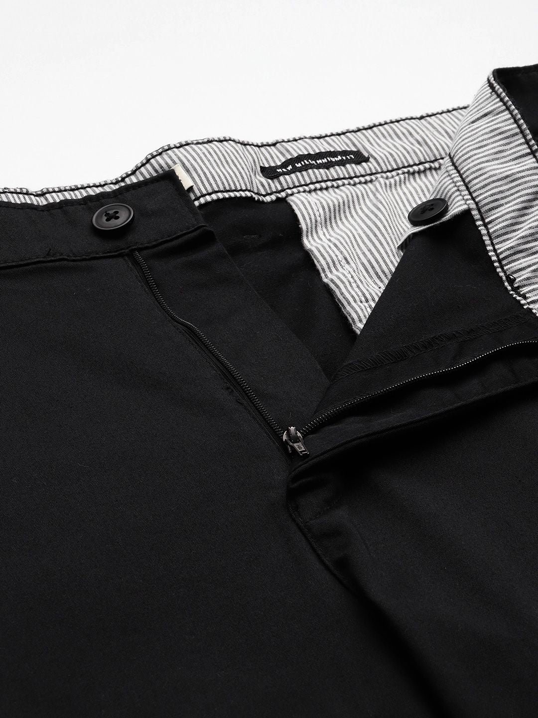 Thomas Scott Men New Millennium Fit Black Easy Wash Chinos Trousers