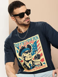 Difference of Opinion Men Printed Oversized Pure Cotton T-shirt