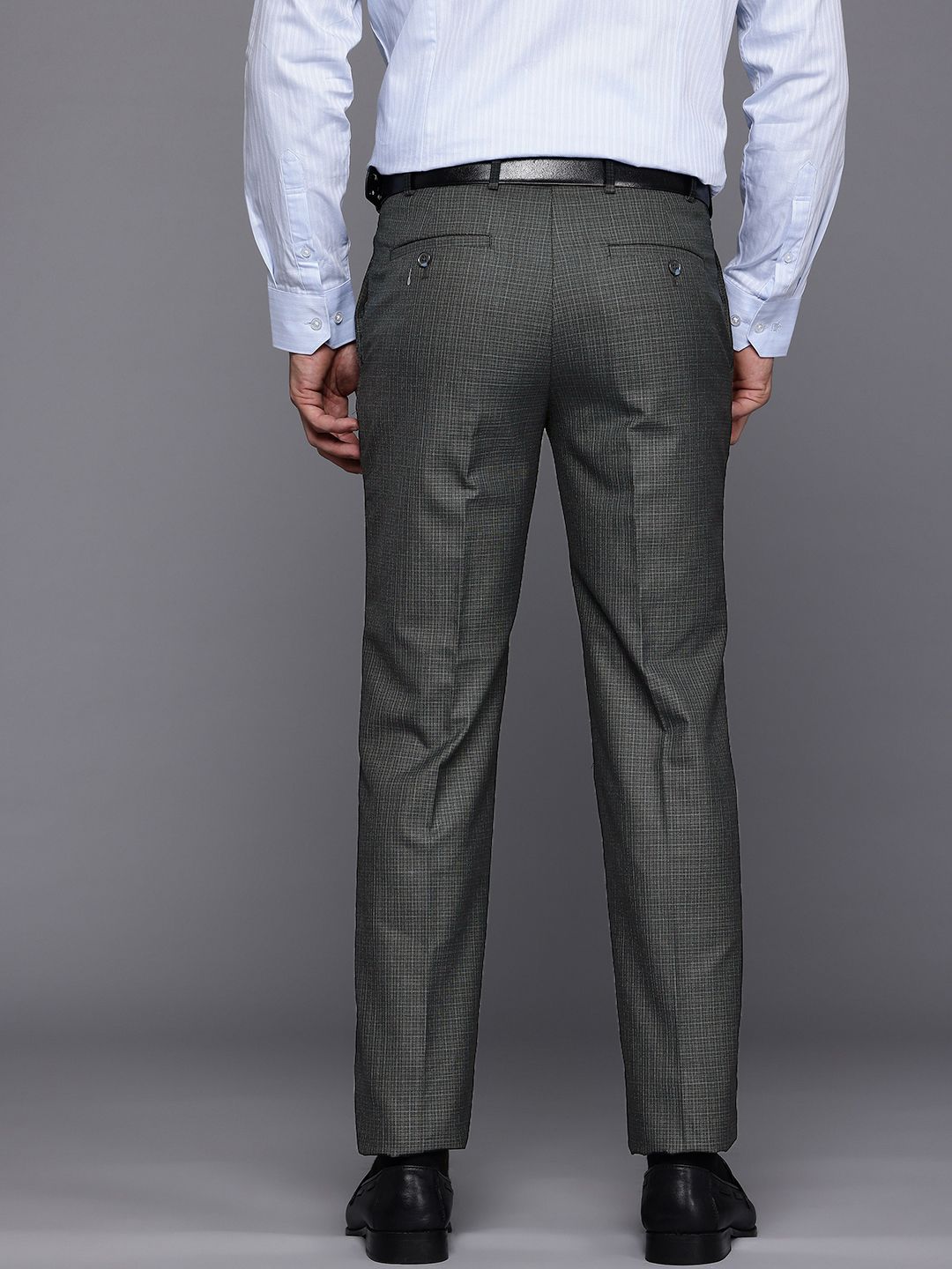 Raymond Men Checked Slim Fit Trousers