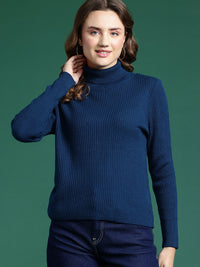 DressBerry Acrylic Ribbed High Neck Pullover