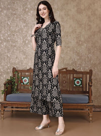 KALINI Ethnic Motifs Printed V-Neck Tunic With Palazzo