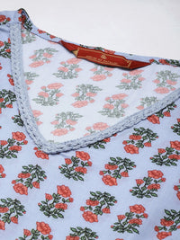 House of Pataudi V-Neck Floral Printed Jashn Kurta