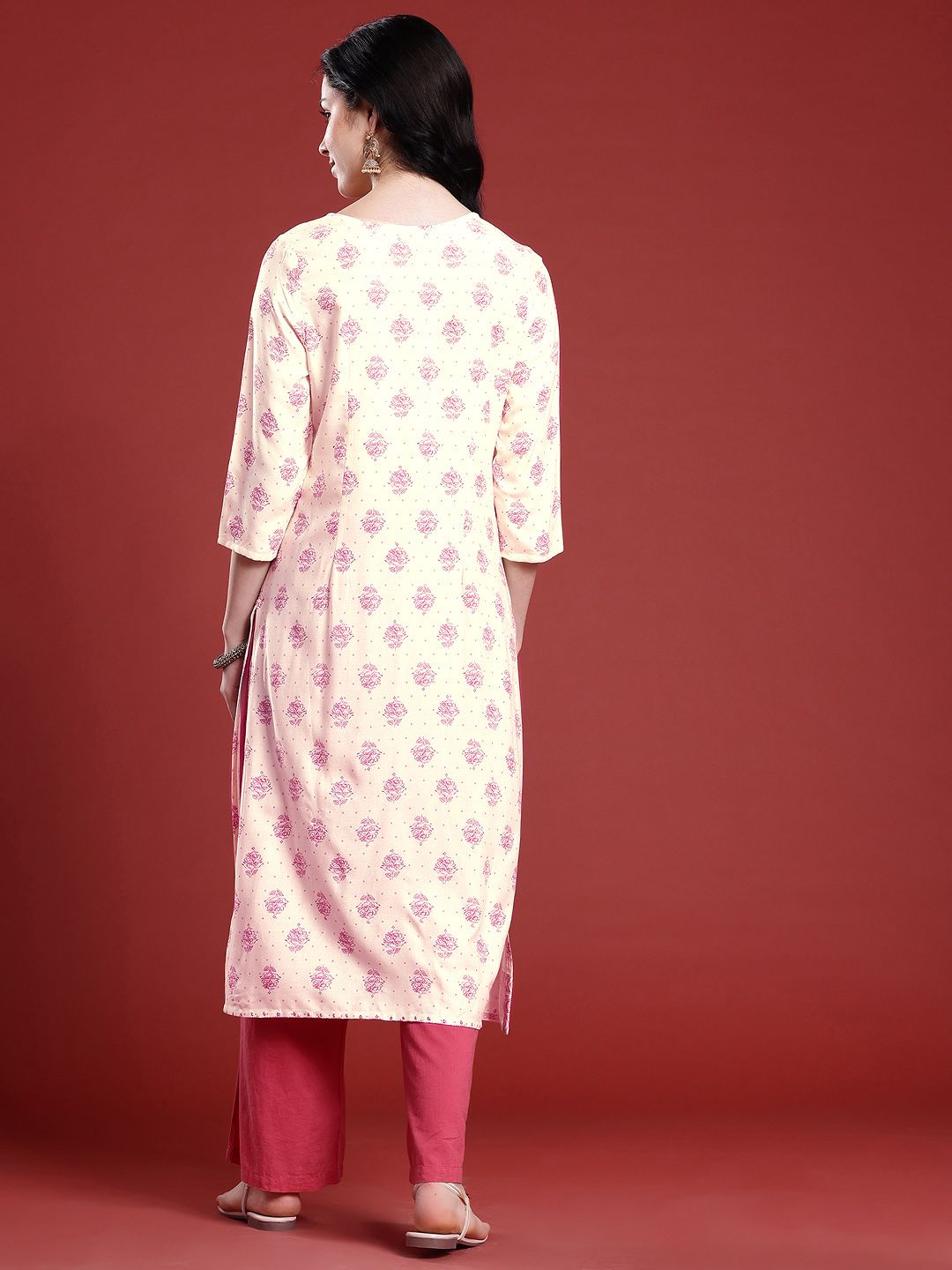 Anouk Floral Printed Straight Kurta